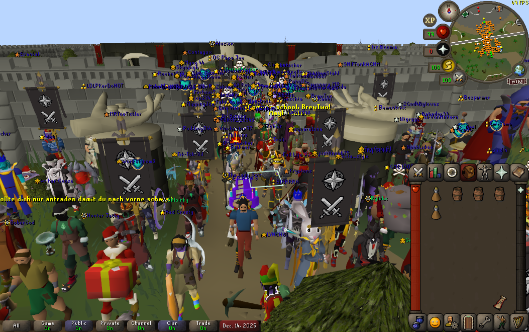 Versammlung vor der Burg