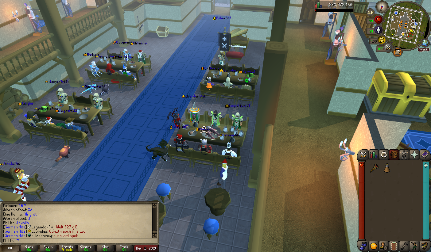 Clan-Dinner in der Halle